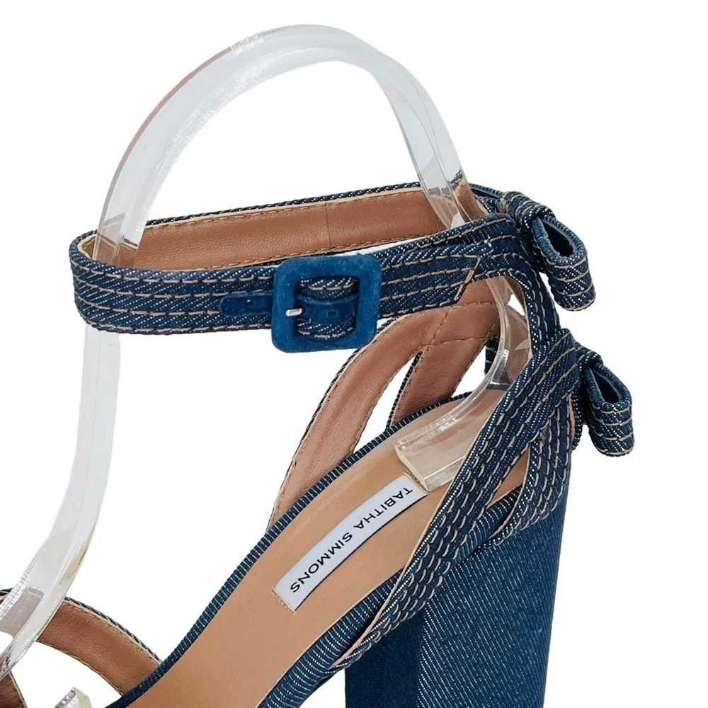 Tabitha Simmons Womens Platform Sandals EU 40B US 10M Indigo Denim Medium Width